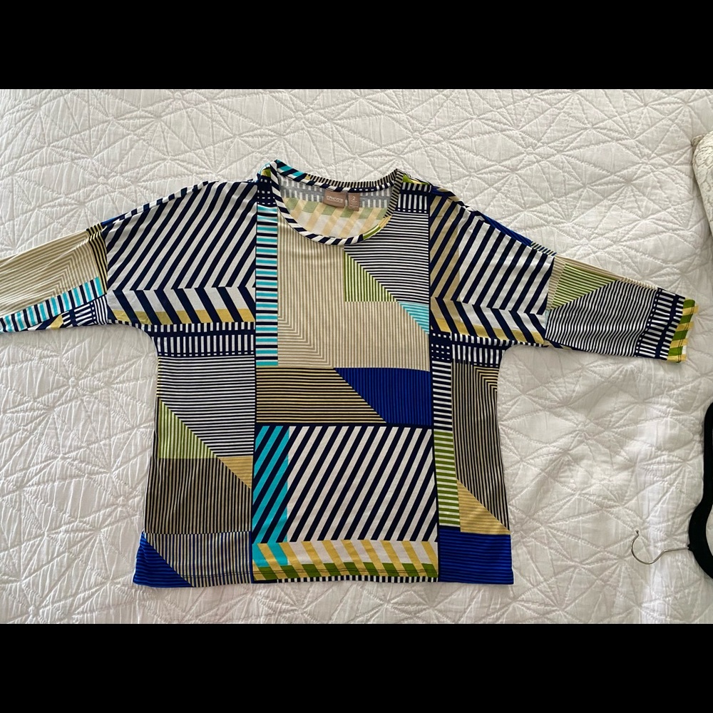 CHICO'S sz 2 3/4 sleeve top